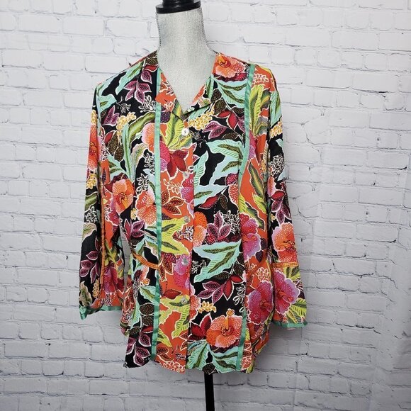 Maggie Shepherd Lush Jacket NWT size Large made in Australia vibrant florals